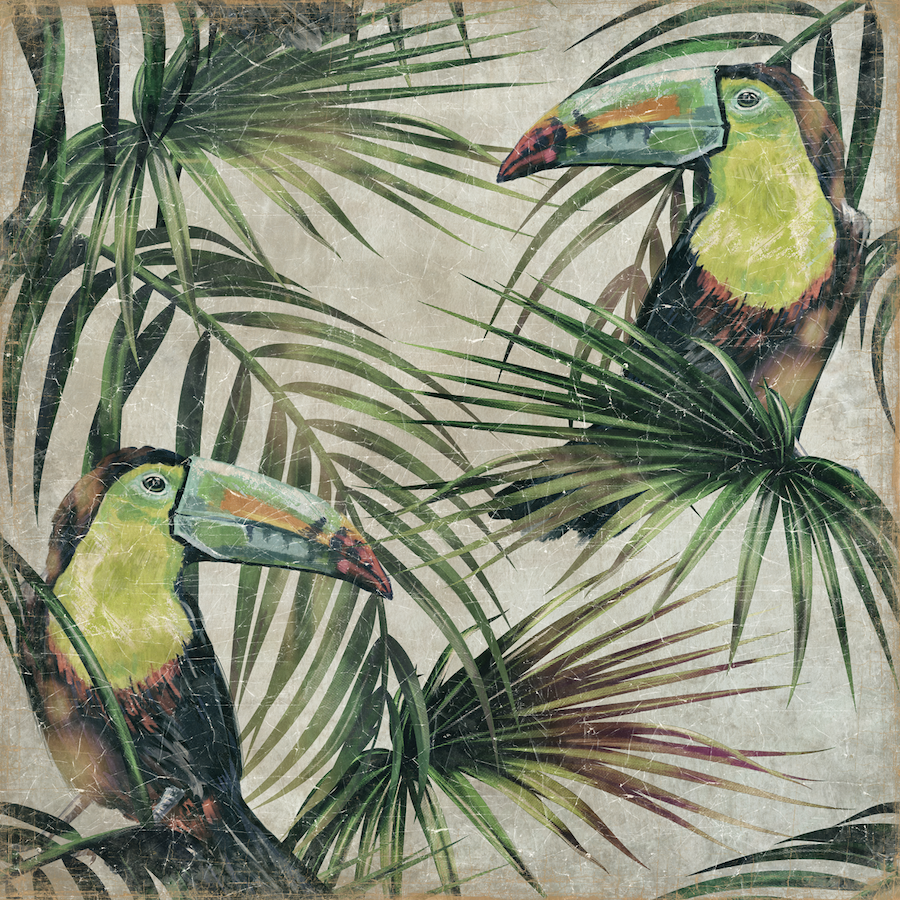 TOUCANS JAUNES (120x120cm)